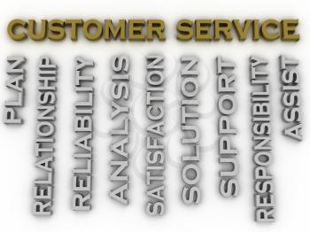 3d image customer service  issues concept word cloud background