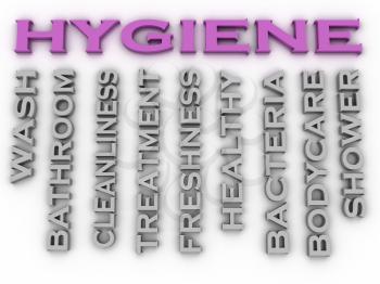 3d image Hygiene   issues concept word cloud background
