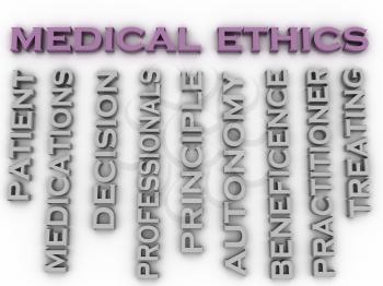3d image medical ethics   issues concept word cloud background