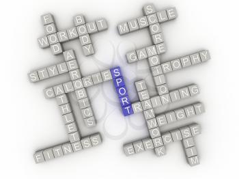 3d image Sport  issues concept word cloud background