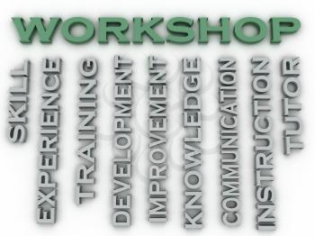 3d image Workshop  issues concept word cloud background
