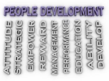 3d image People development   issues concept word cloud background