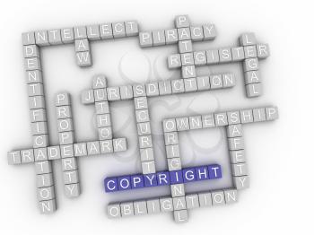 3d image Copyright  issues concept word cloud background