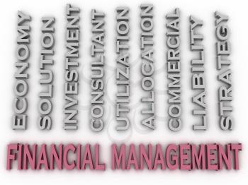 3d image Financial management issues concept word cloud background