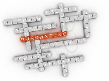 3d image Purchasing issues concept word cloud background