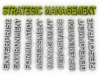 3d image Strategic management issues concept word cloud background