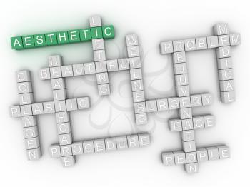 3d image Aesthetic issues concept word cloud background