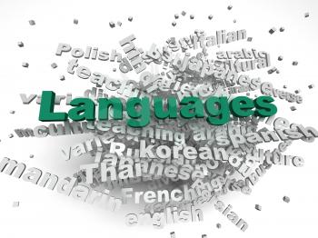 3d image Languages of the world issues concept word cloud background
