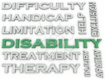 3d image Disability issues concept word cloud background