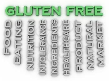 3d image Gluten free issues concept word cloud background