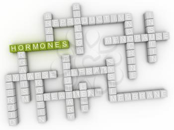 3d image Hormones issues concept word cloud background