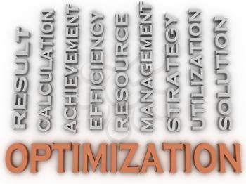 3d image Optimization issues concept word cloud background