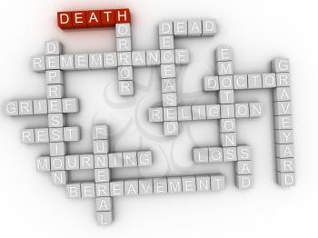 3d image Death word cloud concept