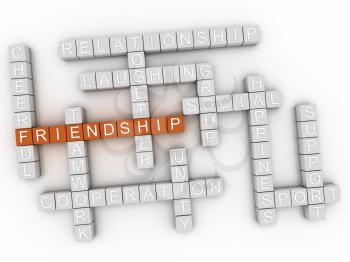 3d image Friendship word cloud concept