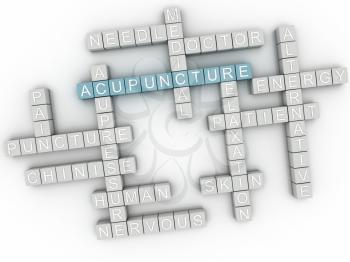 3d image Acupuncture issues concept word cloud background