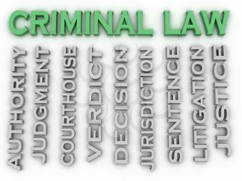 3d image Criminal law word cloud concept