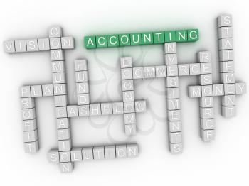 3d image Accounting word cloud concept