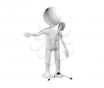 3d illustration of a man with microphone