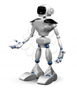 3d illustration of a white robot on white background