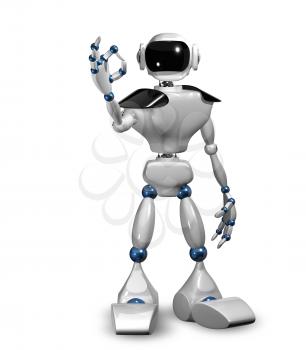 3d illustration of a white robot on white background