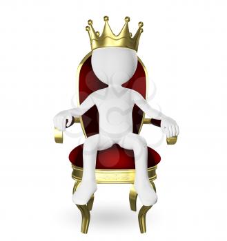 3d abstract illustration of a man on the throne