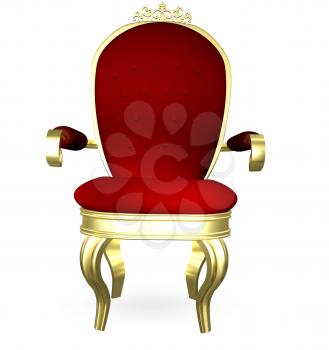 3d illustration of a red gold throne