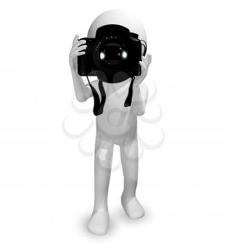 3d illustration abstract man with a camera