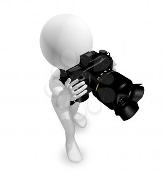 3d illustration abstract man with a camera