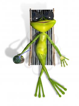 Royalty Free Clipart Image of a Frog Lounging
