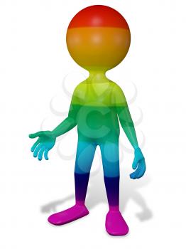 Royalty Free Clipart Image of a Colourful Person