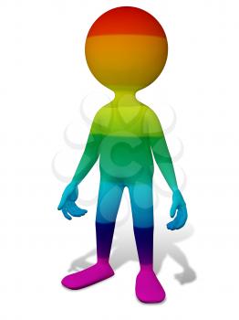 Royalty Free Clipart Image of a Colourful Person