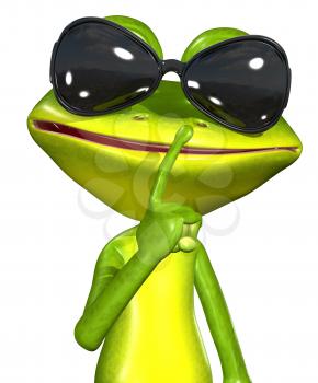 Royalty Free Clipart Image of a Frog Wearing Sunglasses