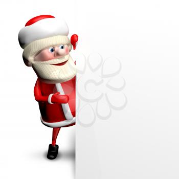 3D Illustration Jolly Santa Claus with a White Background