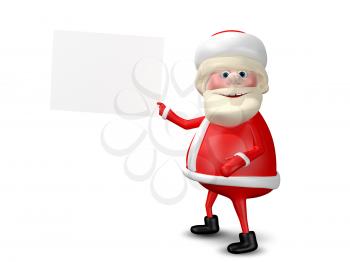 3D Illustration Jolly Santa Claus with a White Background