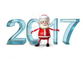 3D Illustration of Santa Claus and the Ice Figures