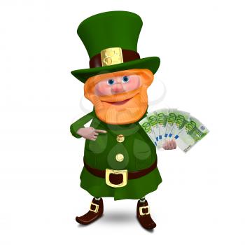 3D Illustration of a Saint Patrick with Euro Veer
