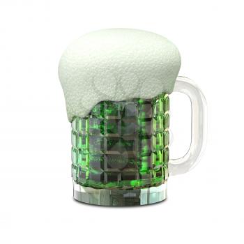 3D Illustration of a Mug with Green Beer