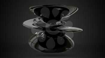 3D Illustration Abstract Figure on a Black Background