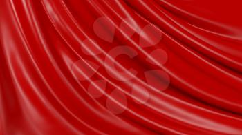 3D Illustration Abstract Red Background Silk Cloth