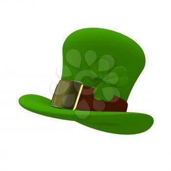 3D Illustration a Green St. Patrick's Day Hat on a White Background