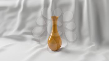 3d Illustration Clay Vase on the a White Background