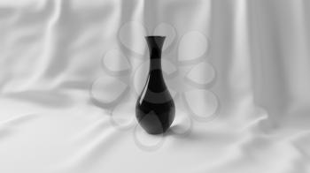 3d Illustration of a Black Vase on a White Background