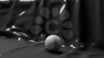3d Illustration Brilliant White Ball on a Black Background