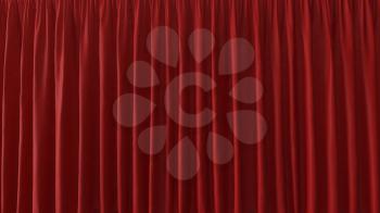 3d Abstract Background of the Red Curtain