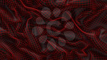 3D Illustration Abstract Black Background with Glare and with the Red