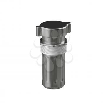 3d illustration Metallic Chrome Plated Industrial Part Filter