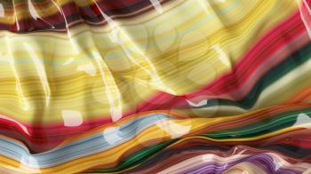 3D Illustration Multicolored Striped Abstraction Texture Wavy Material
