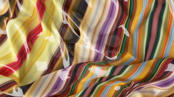 3D Illustration Multicolored Striped Abstraction Texture Wavy Material