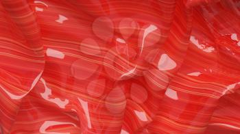 3D Illustration Red Abstract Texture Wavy Material
