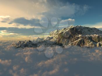 Royalty Free Clipart Image of a Mountain View
